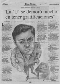 "La "U" se demoró mucho en tener gratificaciones"  [artículo] Ana María Sanhueza.