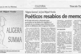 Poéticos resabios de memoria  [artículo] Claudia Sánchez R.