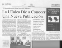 La Utalca dio a conocer una nueva publicación  [artículo].