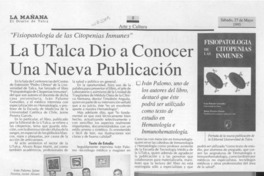 La Utalca dio a conocer una nueva publicación  [artículo].