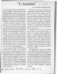 "L'Animita"  [artículo] Fernando Arriagada Cortés.