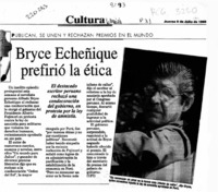 Bryce Echeñique prefirió la ética  [artículo].