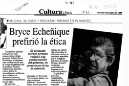 Bryce Echeñique prefirió la ética  [artículo].