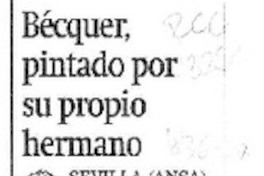 Bécquer, pintado por su propio hermano  [artículo].