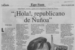 "Hola! republicano de Ñuñoa"  [artículo] Ana María Sanhueza.