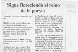 Sigue floreciendo el reino de la poesía  [artículo] Eduardo Guerrero del Río.