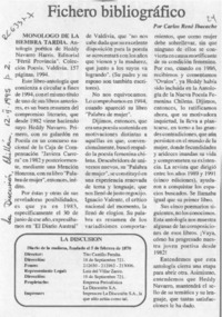 Fichero bibliográfico  [artículo] Carlos René Ibacache.