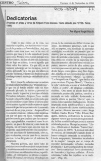 Dedicatorias  [artículo] Miguel Angel Díaz A.