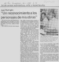 Juan Radrigán, "Un reconocimiento a los personajes de mis obras"