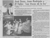 José Soza, Juan Radrigán y El Telón, "Las voces de la ira"