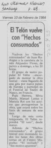 El Telón vuelve con "Hechos consumados"