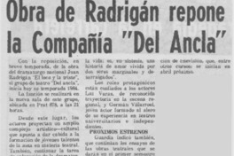 Obra de Radrigán repone la compañía "Del Ancla"
