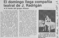 El Domingo llega compañía teatral de J. Radrigán