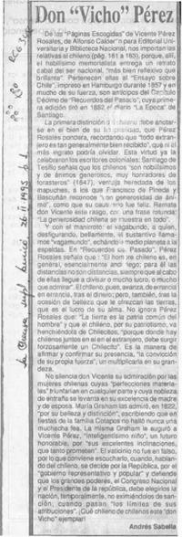 Don "Vicho" Pérez  [artículo] Andrés Sabella.