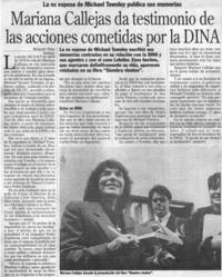 Mariana Callejas da testimonios de las acciones cometidas por la DINA