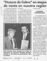 "Huasco de cobre" en etapa de venta en nuestra región  [artículo].