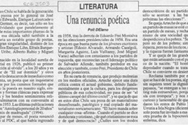 Una renuncia literaria  [artículo] Poli Délano.