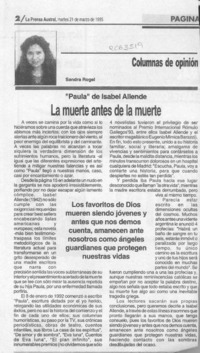 La muerte antes de la muerte  [artículo] Sandra Rogel.