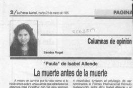 La muerte antes de la muerte  [artículo] Sandra Rogel.