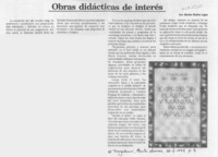 Obras didácticas de interés  [artículo] Marino Muñoz Lagos.