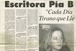 Escritora Pía Barros, "Cada día derroco al tirano que llevo dentro"