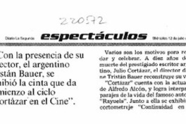 Literatura y cine se fusionaron en estreno de "Cortázar"  [artículo].