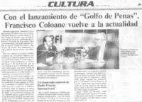 Con el lanzamiento de "Golfo de penas", Francisco Coloane vuelve a la actualidad
