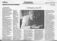 Coloane a los 85  [artículo] Martín Ruiz.