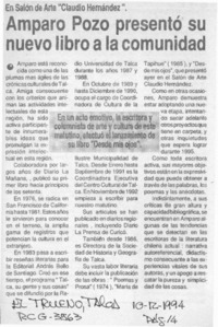 Amparo Pozo presentó su nuevo libro a la comunidad  [artículo].