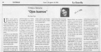 "Ojos buenos"  [artículo] Sara Vial.