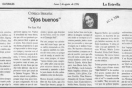 "Ojos buenos"  [artículo] Sara Vial.