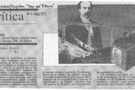 Antisolemne y divertido, Oses  [artículo] Antonio Avaria.