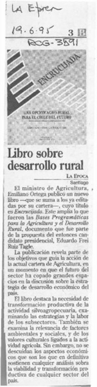 Libro sobre desarrollo rural  [artículo].