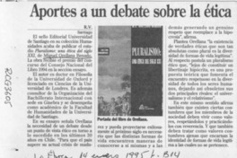 Aportes a un debate sobre la ética  [artículo] R. V.
