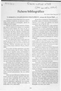 Fichero bibliográfico  [artículo] Carlos René Ibacache.