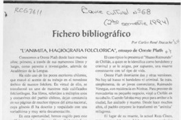 Fichero bibliográfico  [artículo] Carlos René Ibacache.