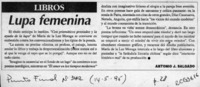 Lupa femenina  [artículo] Antonio J. Salgado.
