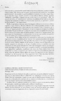 Gabriela Mistral, escritos políticos