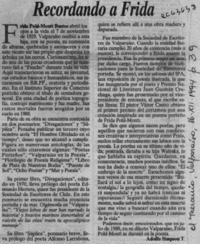 Recordando a Frida  [artículo] Adolfo Simpson T.