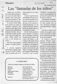 Las "fantasías de los niños"  [artículo] Abelardo Troy.