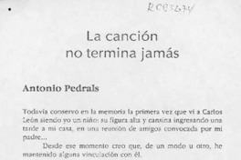 La canción no termina jamás  [artículo] Antonio Pedrals.