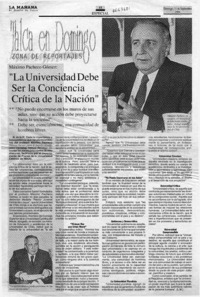 "La Universidad debe ser la conciencia crítica de la nación"  [artículo] L. M.