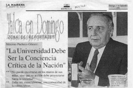 "La Universidad debe ser la conciencia crítica de la nación"  [artículo] L. M.