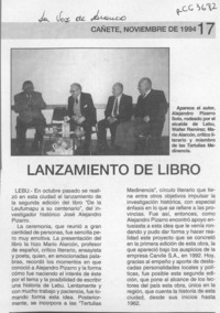 Lanzamiento de libro  [artículo].