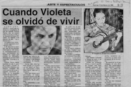 Cuando Violeta se olvidó de vivir  [artículo].