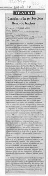 Camino a la perfección lleno de baches