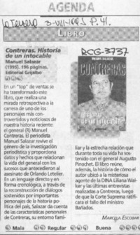 Contreras: historia de un intocable  [artículo] Marcela Escobar.