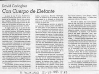 Con cuerpo de elefante  [artículo] David Gallagher.