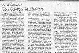 Con cuerpo de elefante  [artículo] David Gallagher.