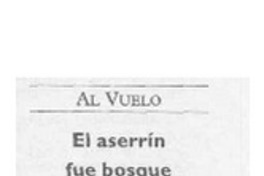 El Aserrín fue bosque  [artículo].